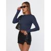 imageTrendy Queen Womens Long Sleeve Shirts Basic Tees Crop Tops Going Out Spring 2025 Workout Outfits Y2k ClothesNavy