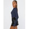 imageTrendy Queen Womens Long Sleeve Shirts Basic Tees Crop Tops Going Out Spring 2025 Workout Outfits Y2k ClothesNavy
