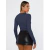 imageTrendy Queen Womens Long Sleeve Shirts Basic Tees Crop Tops Going Out Spring 2025 Workout Outfits Y2k ClothesNavy