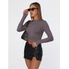 imageTrendy Queen Womens Long Sleeve Shirts Basic Tees Crop Tops Going Out Spring 2025 Workout Outfits Y2k ClothesNutmeg