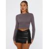 imageTrendy Queen Womens Long Sleeve Shirts Basic Tees Crop Tops Going Out Spring 2025 Workout Outfits Y2k ClothesNutmeg