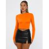imageTrendy Queen Womens Long Sleeve Shirts Basic Tees Crop Tops Going Out Spring 2025 Workout Outfits Y2k ClothesOrange