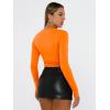 imageTrendy Queen Womens Long Sleeve Shirts Basic Tees Crop Tops Going Out Spring 2025 Workout Outfits Y2k ClothesOrange