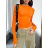 imageTrendy Queen Womens Long Sleeve Shirts Basic Tees Crop Tops Going Out Spring 2025 Workout Outfits Y2k ClothesOrange