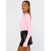 imageTrendy Queen Womens Long Sleeve Shirts Basic Tees Crop Tops Going Out Spring 2025 Workout Outfits Y2k ClothesPink