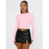 imageTrendy Queen Womens Long Sleeve Shirts Basic Tees Crop Tops Going Out Spring 2025 Workout Outfits Y2k ClothesPink
