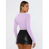 imageTrendy Queen Womens Long Sleeve Shirts Basic Tees Crop Tops Going Out Spring 2025 Workout Outfits Y2k ClothesPurple