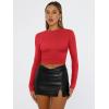imageTrendy Queen Womens Long Sleeve Shirts Basic Tees Crop Tops Going Out Spring 2025 Workout Outfits Y2k ClothesRed