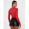 imageTrendy Queen Womens Long Sleeve Shirts Basic Tees Crop Tops Going Out Spring 2025 Workout Outfits Y2k ClothesRed