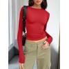 imageTrendy Queen Womens Long Sleeve Shirts Basic Tees Crop Tops Going Out Spring 2025 Workout Outfits Y2k ClothesRed