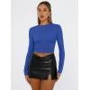 imageTrendy Queen Womens Long Sleeve Shirts Basic Tees Crop Tops Going Out Spring 2025 Workout Outfits Y2k ClothesRoyal Blue