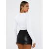 imageTrendy Queen Womens Long Sleeve Shirts Basic Tees Crop Tops Going Out Spring 2025 Workout Outfits Y2k ClothesWhite