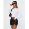 imageTrendy Queen Womens Long Sleeve Shirts Basic Tees Crop Tops Going Out Spring 2025 Workout Outfits Y2k ClothesWhite