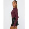 imageTrendy Queen Womens Long Sleeve Shirts Basic Tees Crop Tops Going Out Spring 2025 Workout Outfits Y2k ClothesWine Red