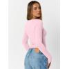 imageTrendy Queen Womens Long Sleeve Shirts Crop Tops Going Out Clothes Cute Sweetheart Neck Workout Fall Fashion Outfits 2025Pink