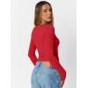 imageTrendy Queen Womens Long Sleeve Shirts Crop Tops Going Out Clothes Cute Sweetheart Neck Workout Fall Fashion Outfits 2025Red