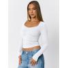 imageTrendy Queen Womens Long Sleeve Shirts Crop Tops Going Out Clothes Cute Sweetheart Neck Workout Fall Fashion Outfits 2025White