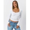 imageTrendy Queen Womens Long Sleeve Shirts Crop Tops Going Out Clothes Cute Sweetheart Neck Workout Fall Fashion Outfits 2025White