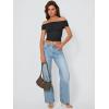 imageTrendy Queen Womens Off The Shoulder Tops Going Out Crop Summer Cute Y2k Shirts Tube Corset Basic Fashion Outfits 2025Black