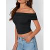 imageTrendy Queen Womens Off The Shoulder Tops Going Out Crop Summer Cute Y2k Shirts Tube Corset Basic Fashion Outfits 2025Black