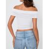 imageTrendy Queen Womens Off The Shoulder Tops Going Out Crop Summer Cute Y2k Shirts Tube Corset Basic Fashion Outfits 2025White