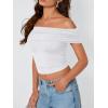 imageTrendy Queen Womens Off The Shoulder Tops Going Out Crop Summer Cute Y2k Shirts Tube Corset Basic Fashion Outfits 2025White
