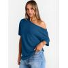 imageTrendy Queen Womens Off The Shoulder Tops Oversized TShirts Short Sleeve Tees Summer 2025 Casual Spring Fashion ClothesDarkblue