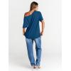 imageTrendy Queen Womens Off The Shoulder Tops Oversized TShirts Short Sleeve Tees Summer 2025 Casual Spring Fashion ClothesDarkblue