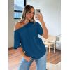 imageTrendy Queen Womens Off The Shoulder Tops Oversized TShirts Short Sleeve Tees Summer 2025 Casual Spring Fashion ClothesDarkblue