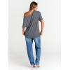 imageTrendy Queen Womens Off The Shoulder Tops Oversized TShirts Short Sleeve Tees Summer 2025 Casual Spring Fashion ClothesDarkgrey