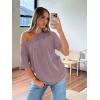 imageTrendy Queen Womens Off The Shoulder Tops Oversized TShirts Short Sleeve Tees Summer 2025 Casual Spring Fashion ClothesDarkpink