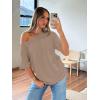 imageTrendy Queen Womens Off The Shoulder Tops Oversized TShirts Short Sleeve Tees Summer 2025 Casual Spring Fashion ClothesKhaki