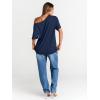 imageTrendy Queen Womens Off The Shoulder Tops Oversized TShirts Short Sleeve Tees Summer 2025 Casual Spring Fashion ClothesNavy
