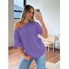 imageTrendy Queen Womens Off The Shoulder Tops Oversized TShirts Short Sleeve Tees Summer 2025 Casual Spring Fashion ClothesPurple