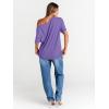 imageTrendy Queen Womens Off The Shoulder Tops Oversized TShirts Short Sleeve Tees Summer 2025 Casual Spring Fashion ClothesPurple