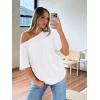 imageTrendy Queen Womens Off The Shoulder Tops Oversized TShirts Short Sleeve Tees Summer 2025 Casual Spring Fashion ClothesWhite