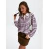imageTrendy Queen Womens Oversized Striped Polo Sweatshirt