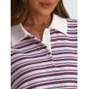 imageTrendy Queen Womens Oversized Striped Polo Sweatshirt