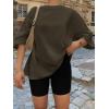imageTrendy Queen Womens Oversized Summer T Shirts Fashion Workout Plus Size Tops Short Sleeve Beach Vacation Gym Clothes 2025Armygreen