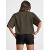 imageTrendy Queen Womens Oversized Summer T Shirts Fashion Workout Plus Size Tops Short Sleeve Beach Vacation Gym Clothes 2025Armygreen