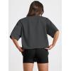 imageTrendy Queen Womens Oversized Summer T Shirts Fashion Workout Plus Size Tops Short Sleeve Beach Vacation Gym Clothes 2025Blackgrey