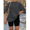 imageTrendy Queen Womens Oversized Summer T Shirts Fashion Workout Plus Size Tops Short Sleeve Beach Vacation Gym Clothes 2025Blackgrey