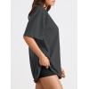 imageTrendy Queen Womens Oversized Summer T Shirts Fashion Workout Plus Size Tops Short Sleeve Beach Vacation Gym Clothes 2025Blackgrey