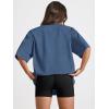imageTrendy Queen Womens Oversized Summer T Shirts Fashion Workout Plus Size Tops Short Sleeve Beach Vacation Gym Clothes 2025Blue