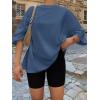 imageTrendy Queen Womens Oversized Summer T Shirts Fashion Workout Plus Size Tops Short Sleeve Beach Vacation Gym Clothes 2025Blue