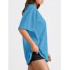 imageTrendy Queen Womens Oversized Summer T Shirts Fashion Workout Plus Size Tops Short Sleeve Beach Vacation Gym Clothes 2025Brightblue