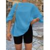 imageTrendy Queen Womens Oversized Summer T Shirts Fashion Workout Plus Size Tops Short Sleeve Beach Vacation Gym Clothes 2025Brightblue
