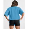 imageTrendy Queen Womens Oversized Summer T Shirts Fashion Workout Plus Size Tops Short Sleeve Beach Vacation Gym Clothes 2025Brightblue