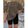 imageTrendy Queen Womens Oversized Summer T Shirts Fashion Workout Plus Size Tops Short Sleeve Beach Vacation Gym Clothes 2025Brown