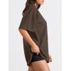 imageTrendy Queen Womens Oversized Summer T Shirts Fashion Workout Plus Size Tops Short Sleeve Beach Vacation Gym Clothes 2025Coffeebrown
